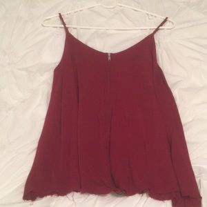 Urban Outfitters Maroon Zip-up Tank